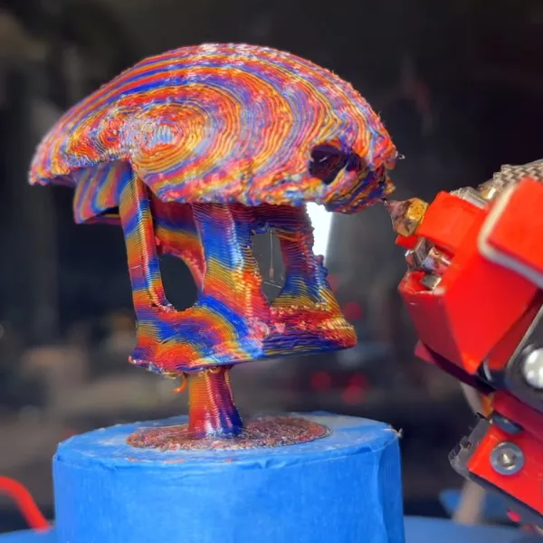 Demonstration des Drehkopfs an einem modifizierten Prusa